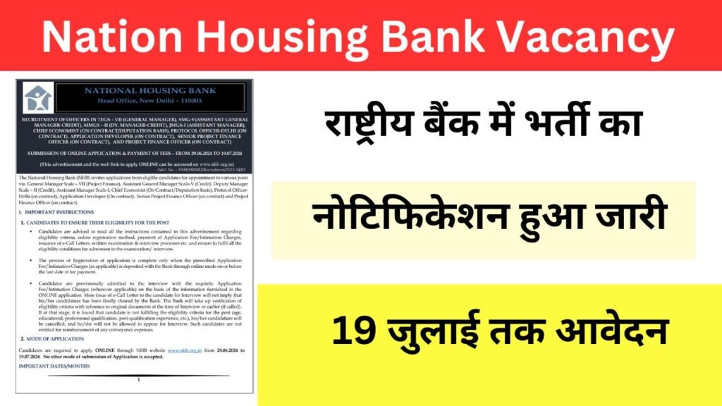 Nation Housing Bank Vacancy